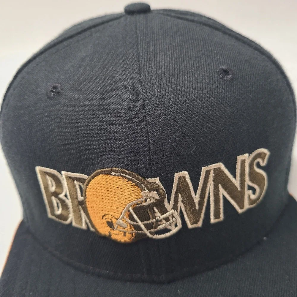 Vintage Cleveland Browns Hat Strapback New Era Black Orange NFL Wool Blend Men
